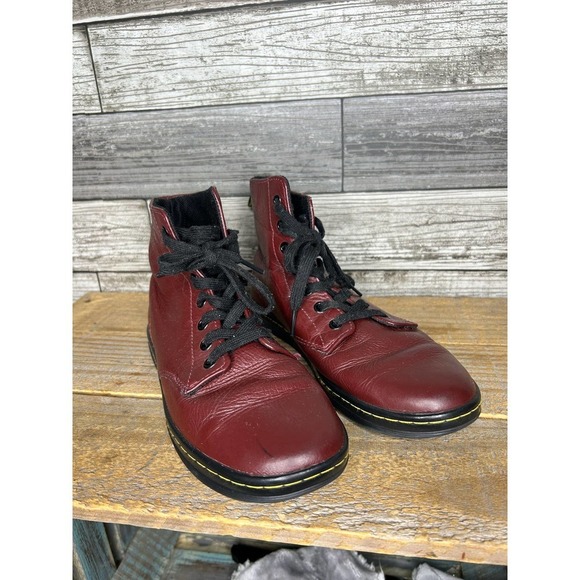Dr Martens Oxblood Red Leyton Boots 7/8 - Picture 1 of 8